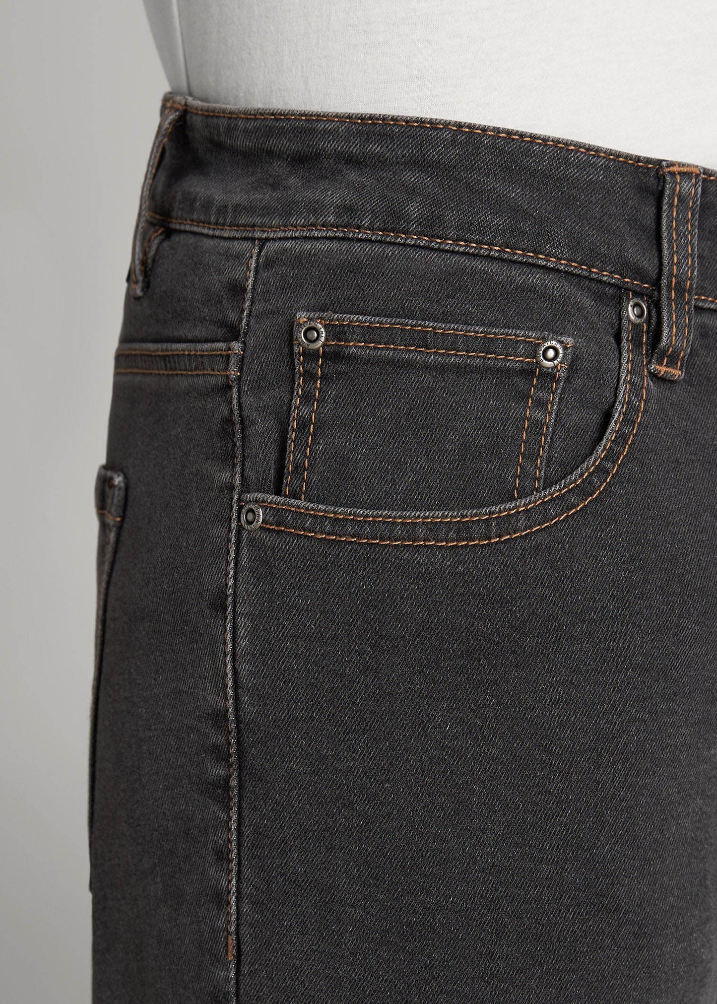 American Tall Men Carman TAPERED Jeans for Tall Men in Dark Grey Denim