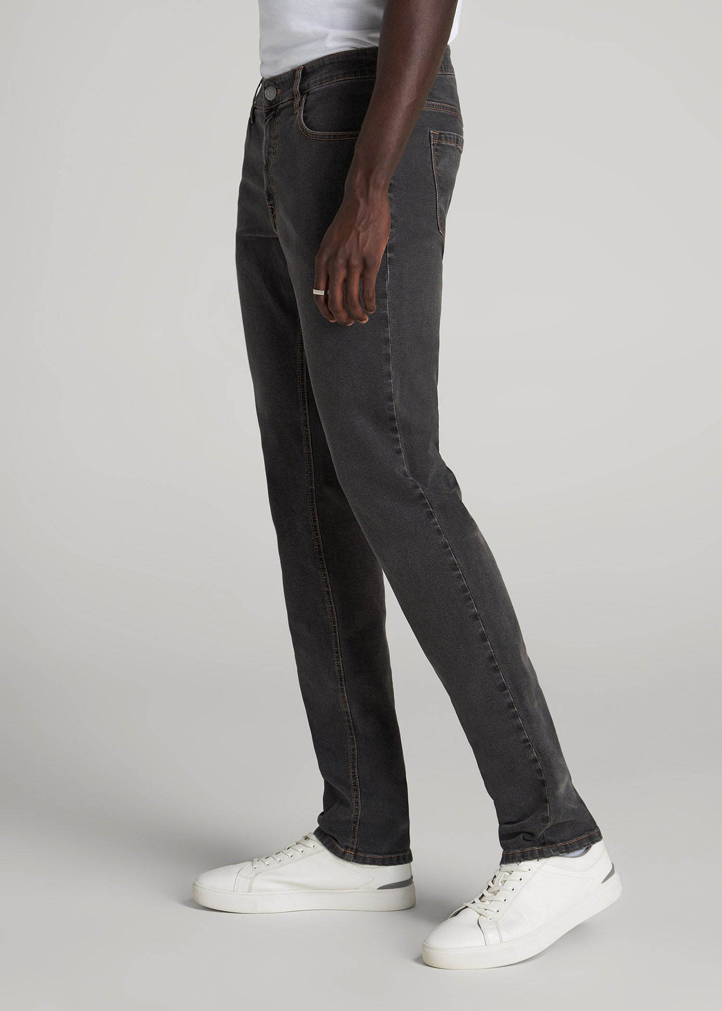 American Tall Men Carman TAPERED Jeans for Tall Men in Dark Grey Denim