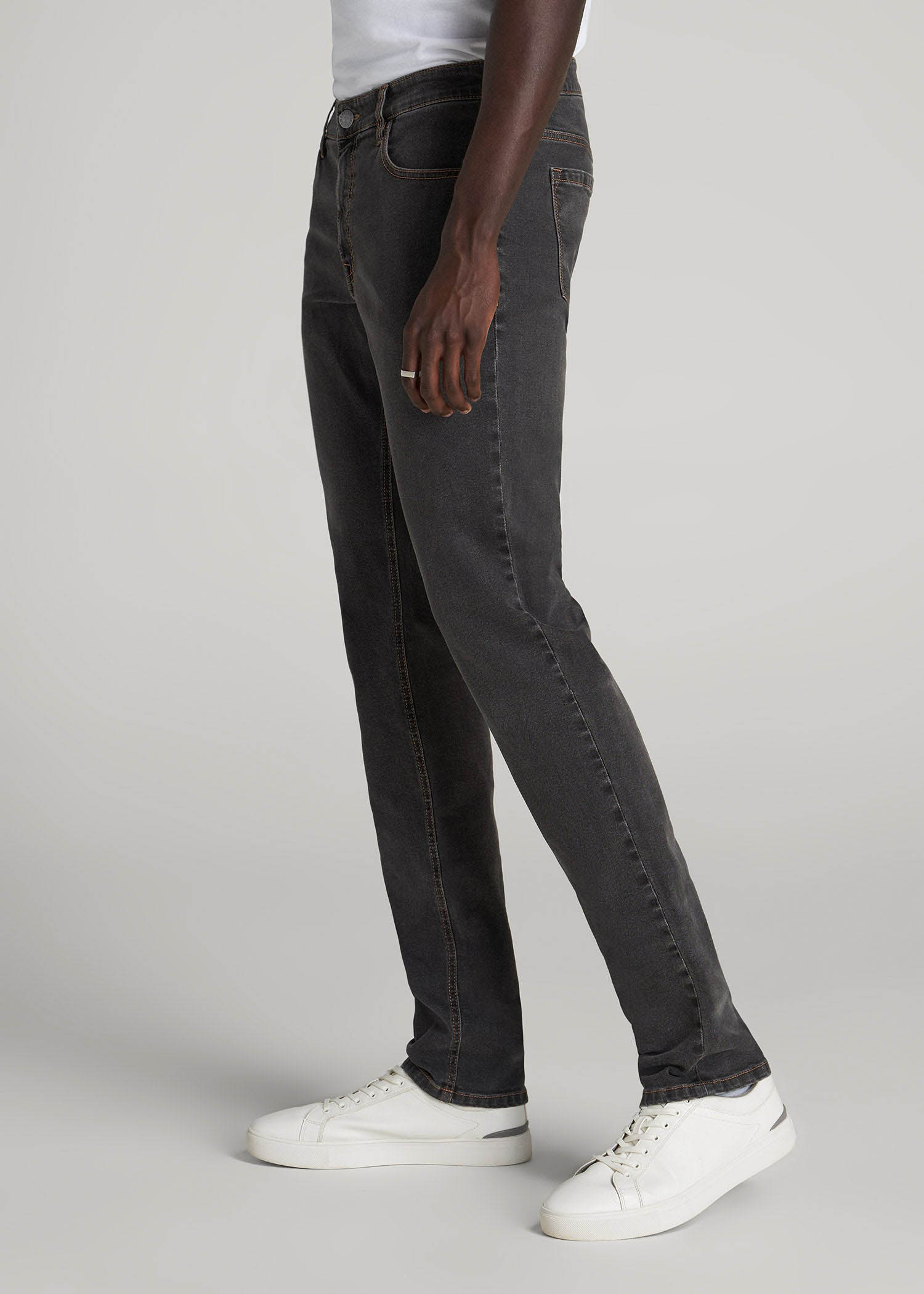 American Tall Men Carman TAPERED Jeans for Tall Men in Dark Grey Denim