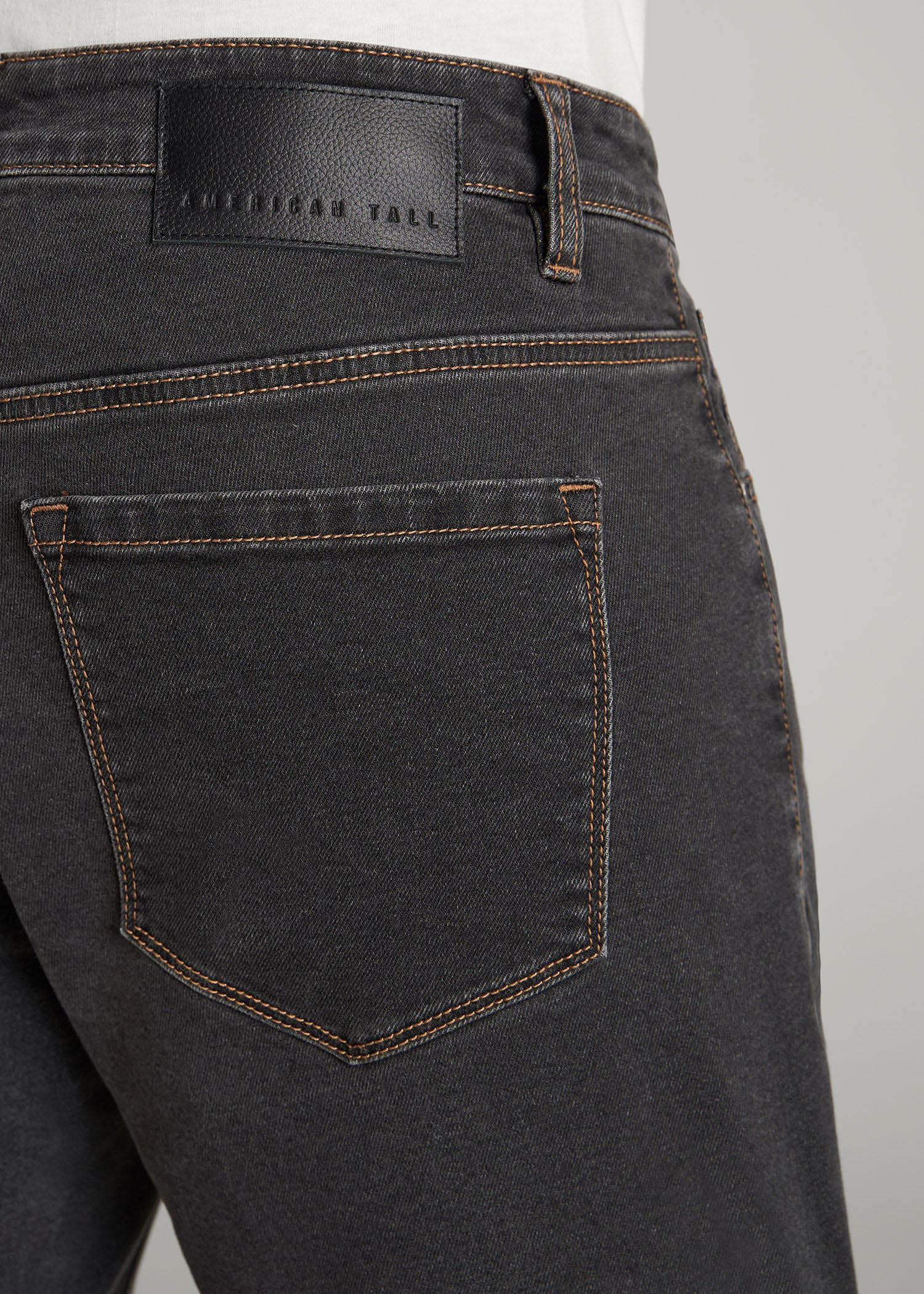 American Tall Men Carman TAPERED Jeans for Tall Men in Dark Grey Denim