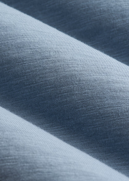 American Tall Men Slub Self Collar Polo Shirt for Tall Men in Chambray