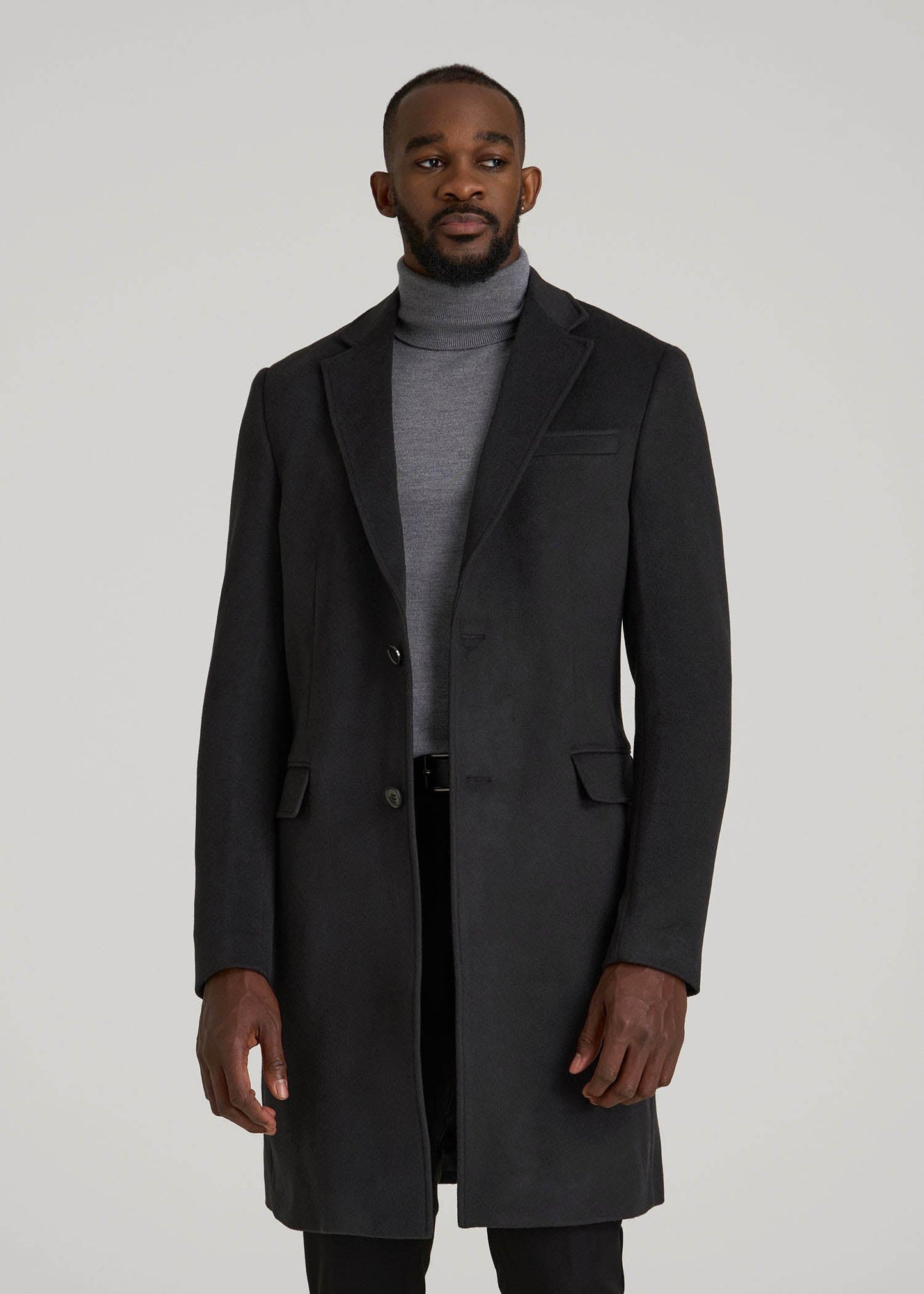 American Tall Men Wool Coat for Tall Men in Charcoal Mix