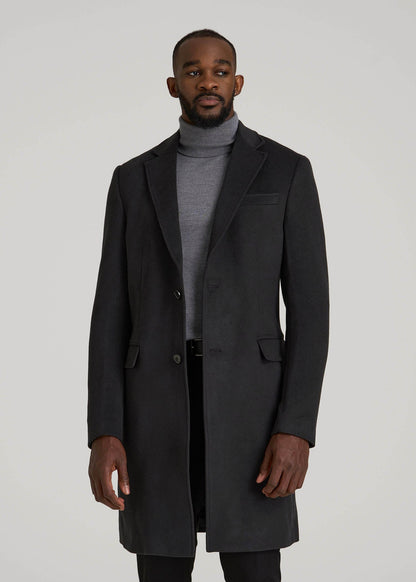 American Tall Men Wool Coat for Tall Men in Charcoal Mix