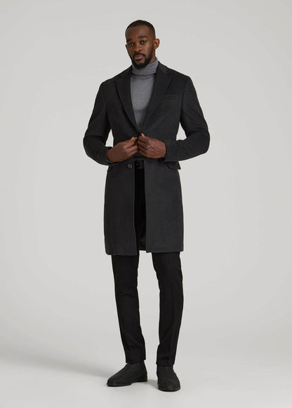 American Tall Men Wool Coat for Tall Men in Charcoal Mix