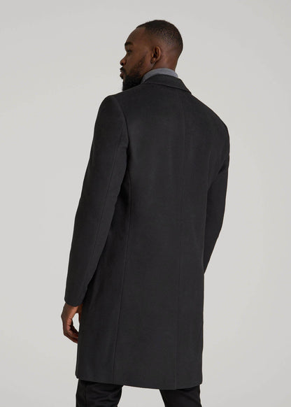 American Tall Men Wool Coat for Tall Men in Charcoal Mix