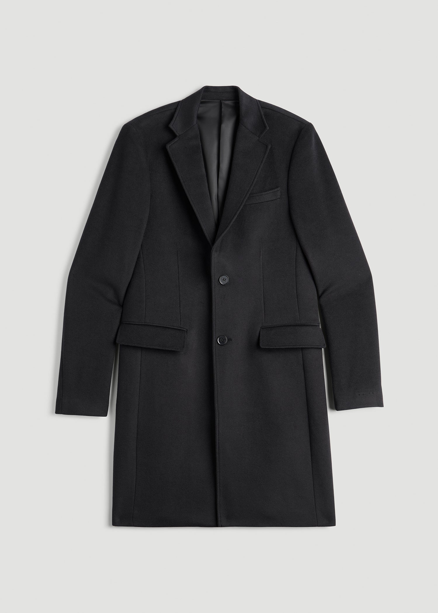 American Tall Men Wool Coat for Tall Men in Charcoal Mix