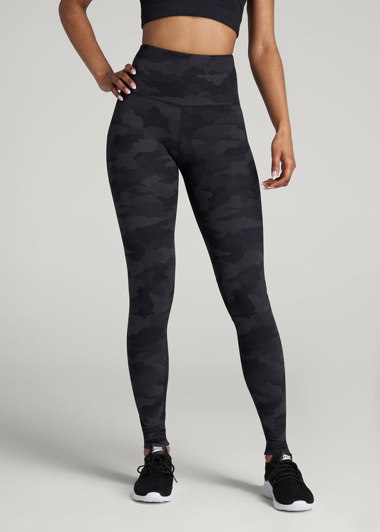 American Tall Men|Women Balance High-Rise Leggings for Tall Women in Grey Camo
