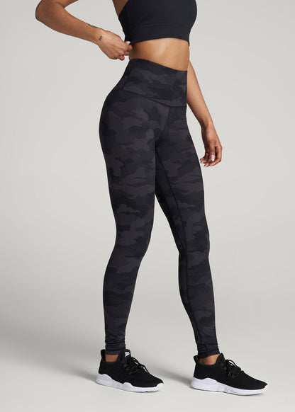 American Tall Men|Women Balance High-Rise Leggings for Tall Women in Grey Camo