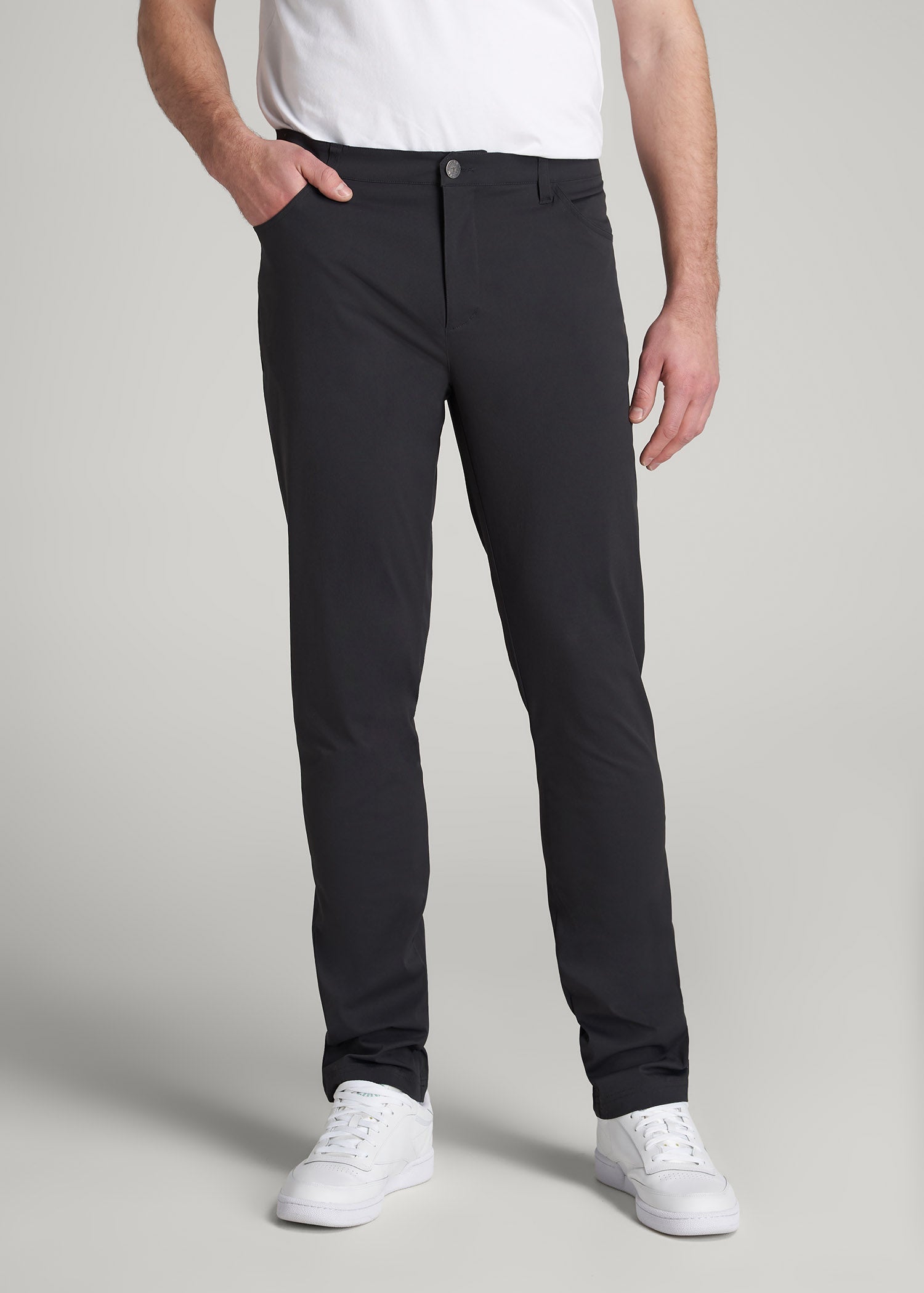 American Tall Men TAPERED-FIT Traveler Pants for Tall Men in Black