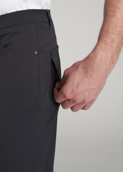 American Tall Men TAPERED-FIT Traveler Pants for Tall Men in Black
