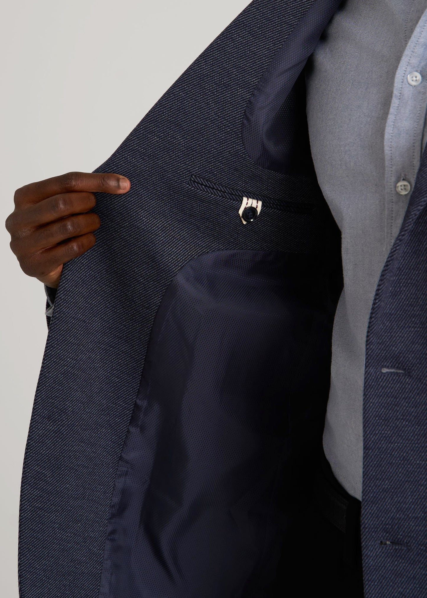 American Tall Men Core Blazer for Tall Men in Navy Diagonal
