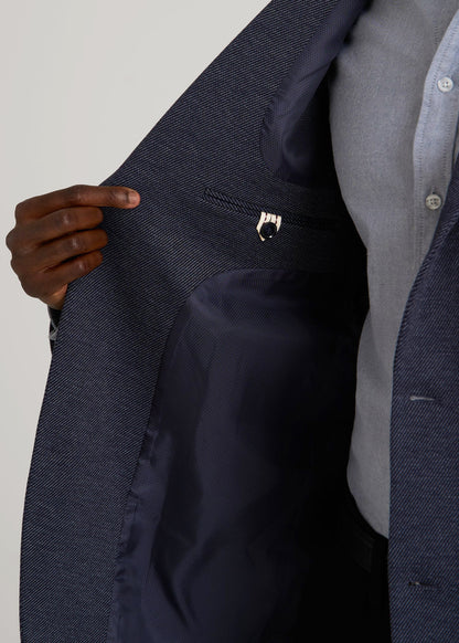 American Tall Men Core Blazer for Tall Men in Navy Diagonal