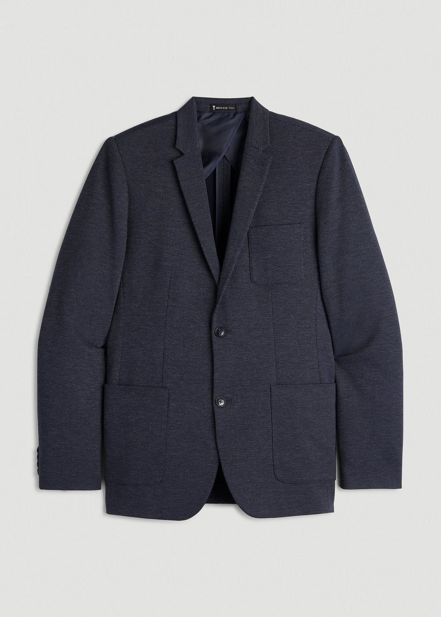 American Tall Men Core Blazer for Tall Men in Navy Diagonal