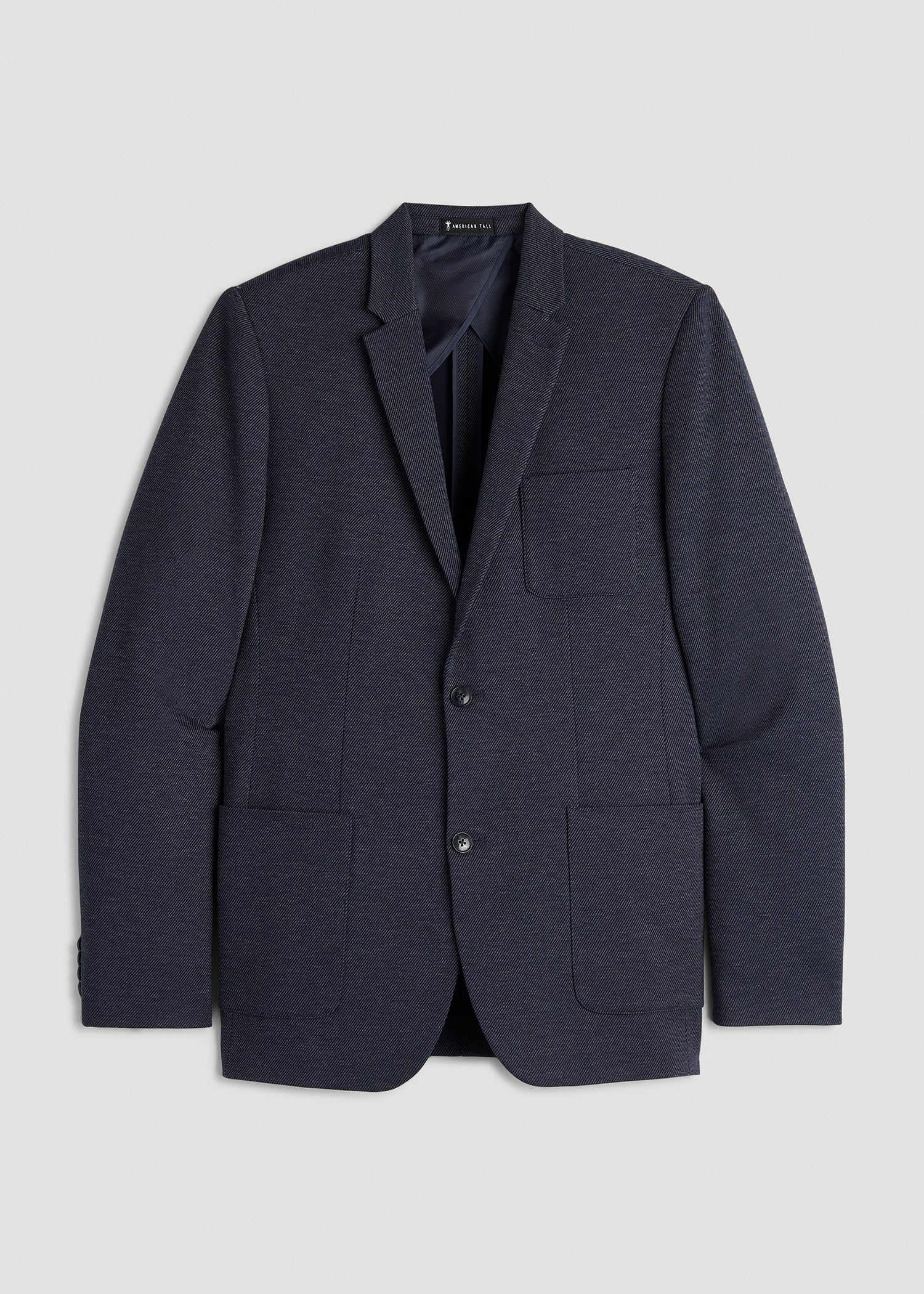 American Tall Men Core Blazer for Tall Men in Navy Diagonal