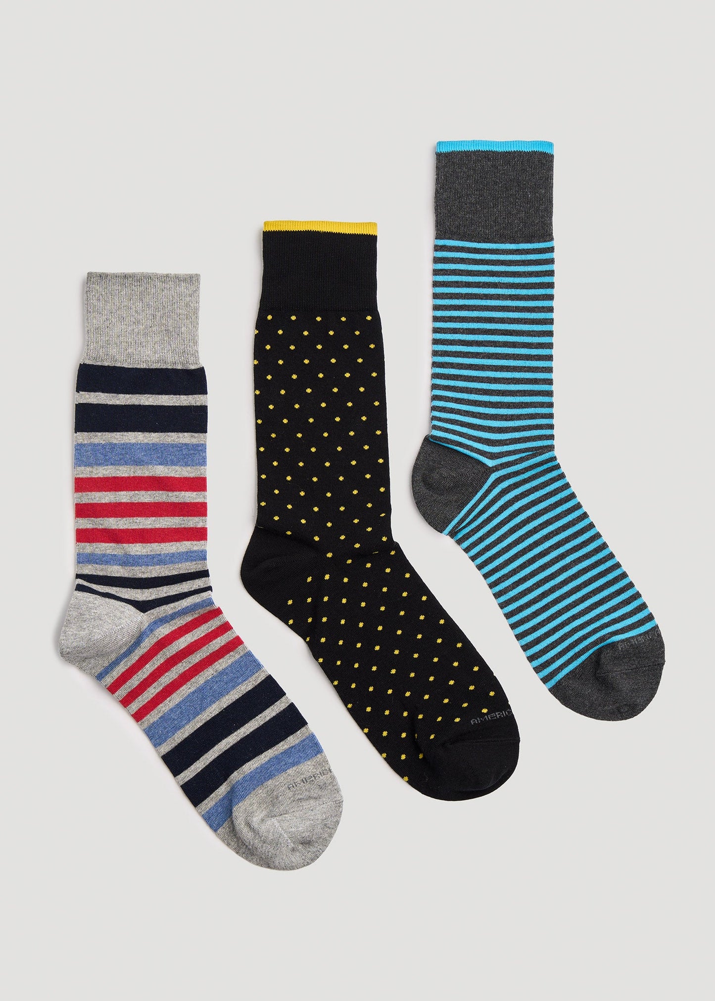 American Tall Men Dress Socks Size 14 to 17 (3-Pack) for Tall Men in Pack A