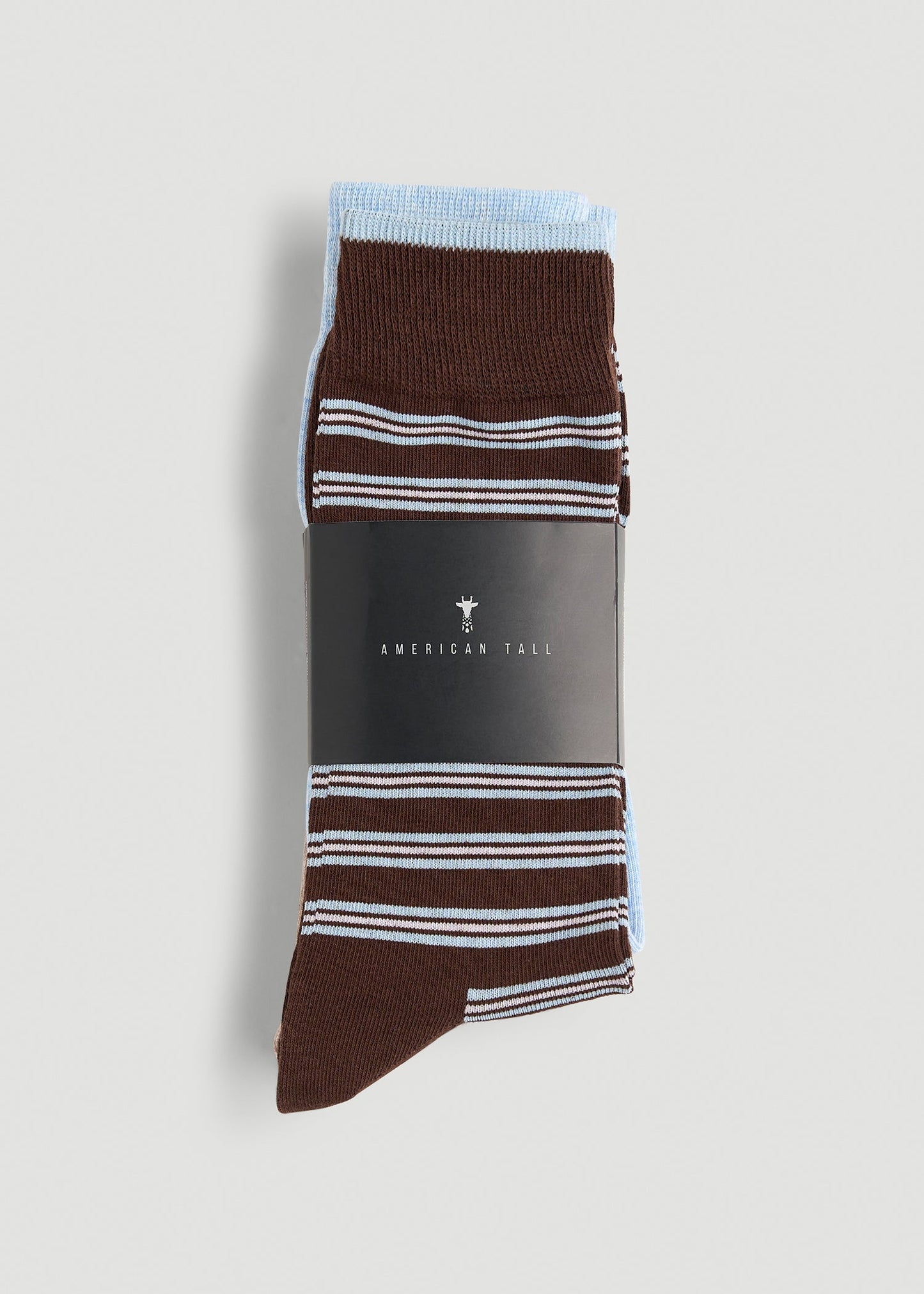 American Tall Men Dress Socks Size 14 to 17 (3-Pack) for Tall Men in Brown/Blue