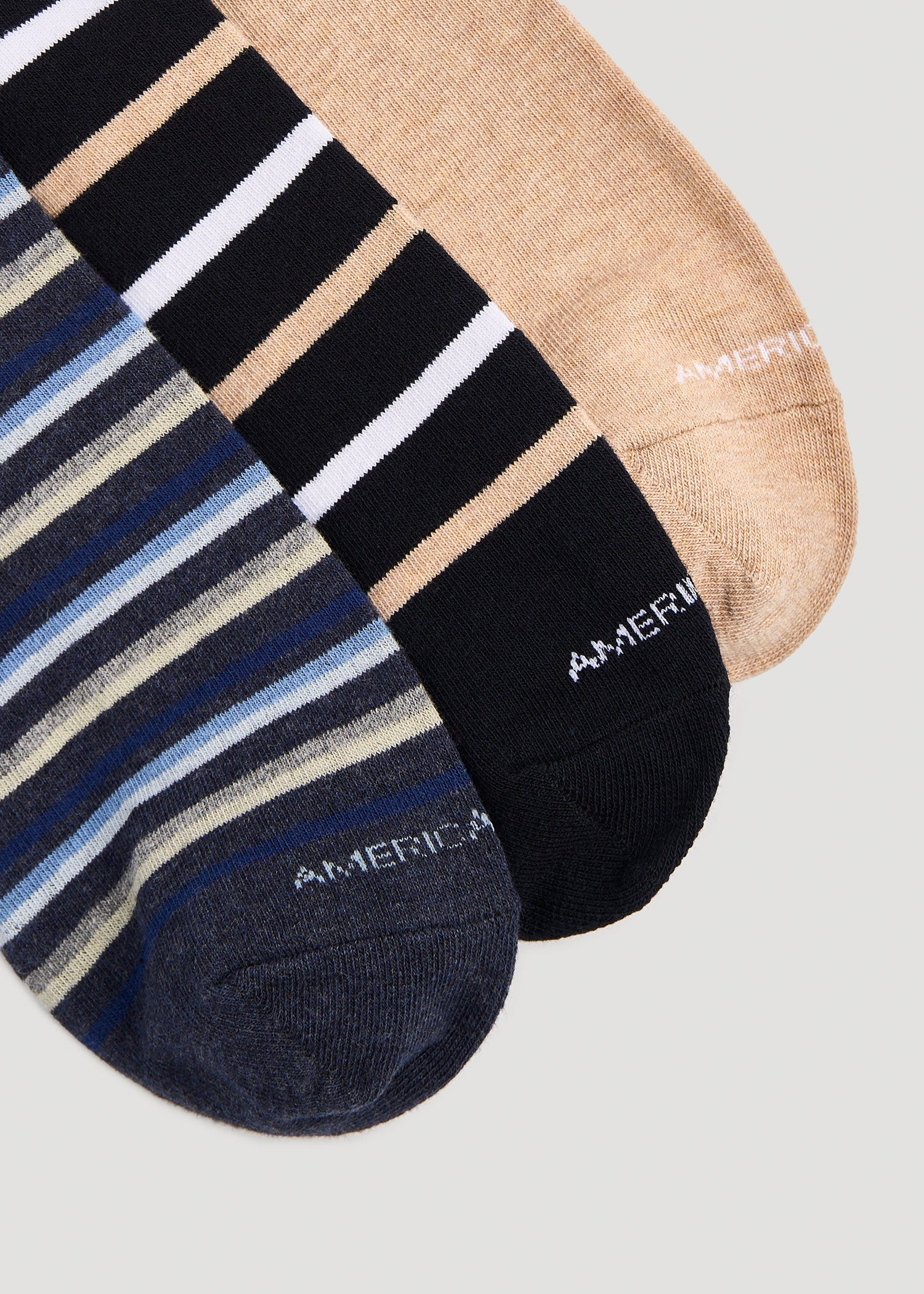 American Tall Men Dress Socks Size 14 to 17 (3-Pack) for Tall Men in Pack E
