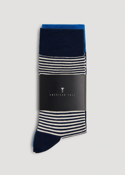 American Tall Men Dress Socks Size 14 to 17 (3-Pack) for Tall Men in Pack F