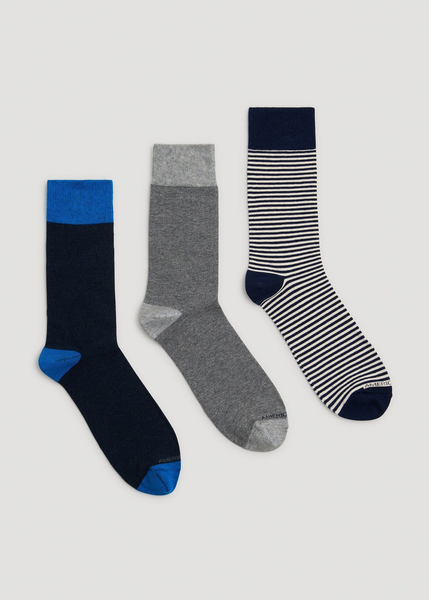 American Tall Men Dress Socks Size 14 to 17 (3-Pack) for Tall Men in Pack F
