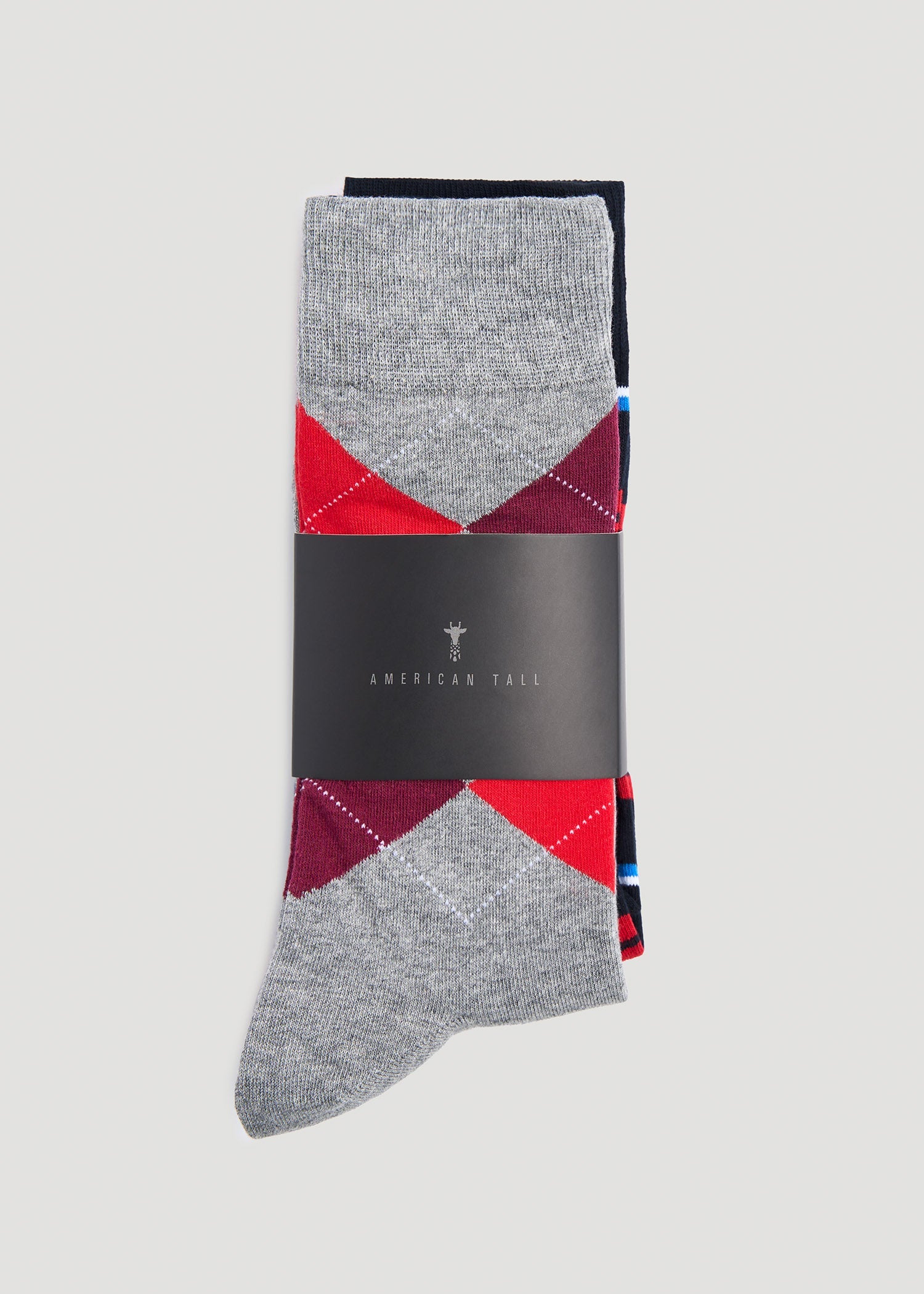 American Tall Men Dress Socks Size 14 to 17 (3-Pack) for Tall Men in Pack D