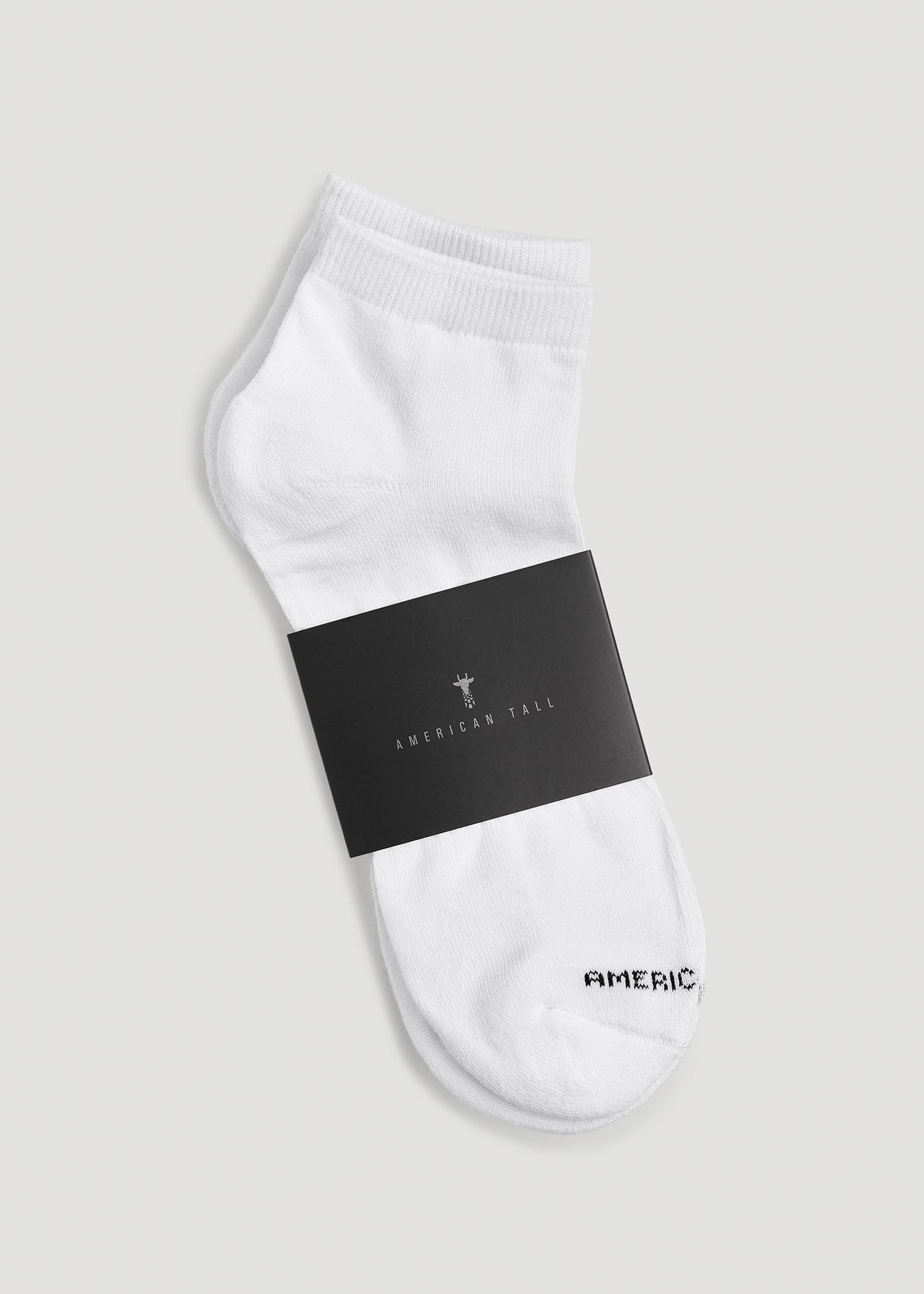 American Tall Men Athletic Low Ankle Socks (X-Large Size: 13-15) for Tall Men in White