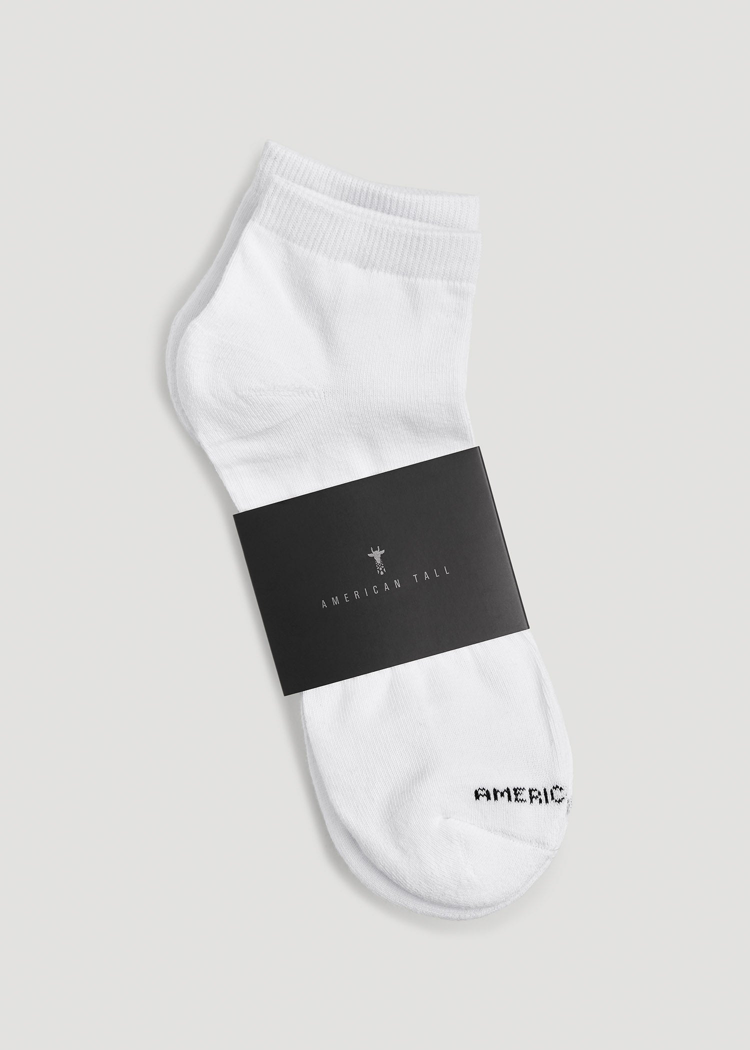 American Tall Men Athletic Low Ankle Socks (X-Large Size: 13-15) for Tall Men in White