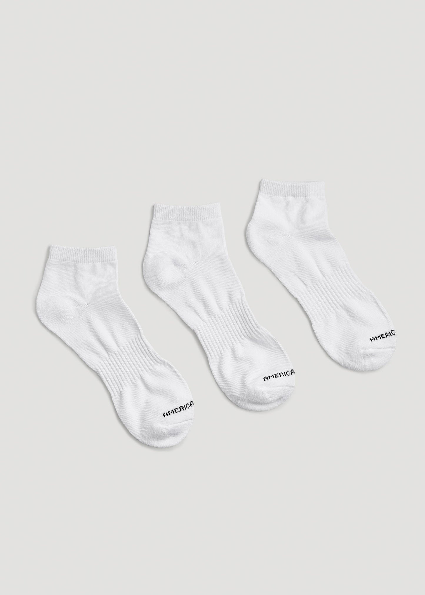 American Tall Men Athletic Low Ankle Socks (X-Large Size: 13-15) for Tall Men in White