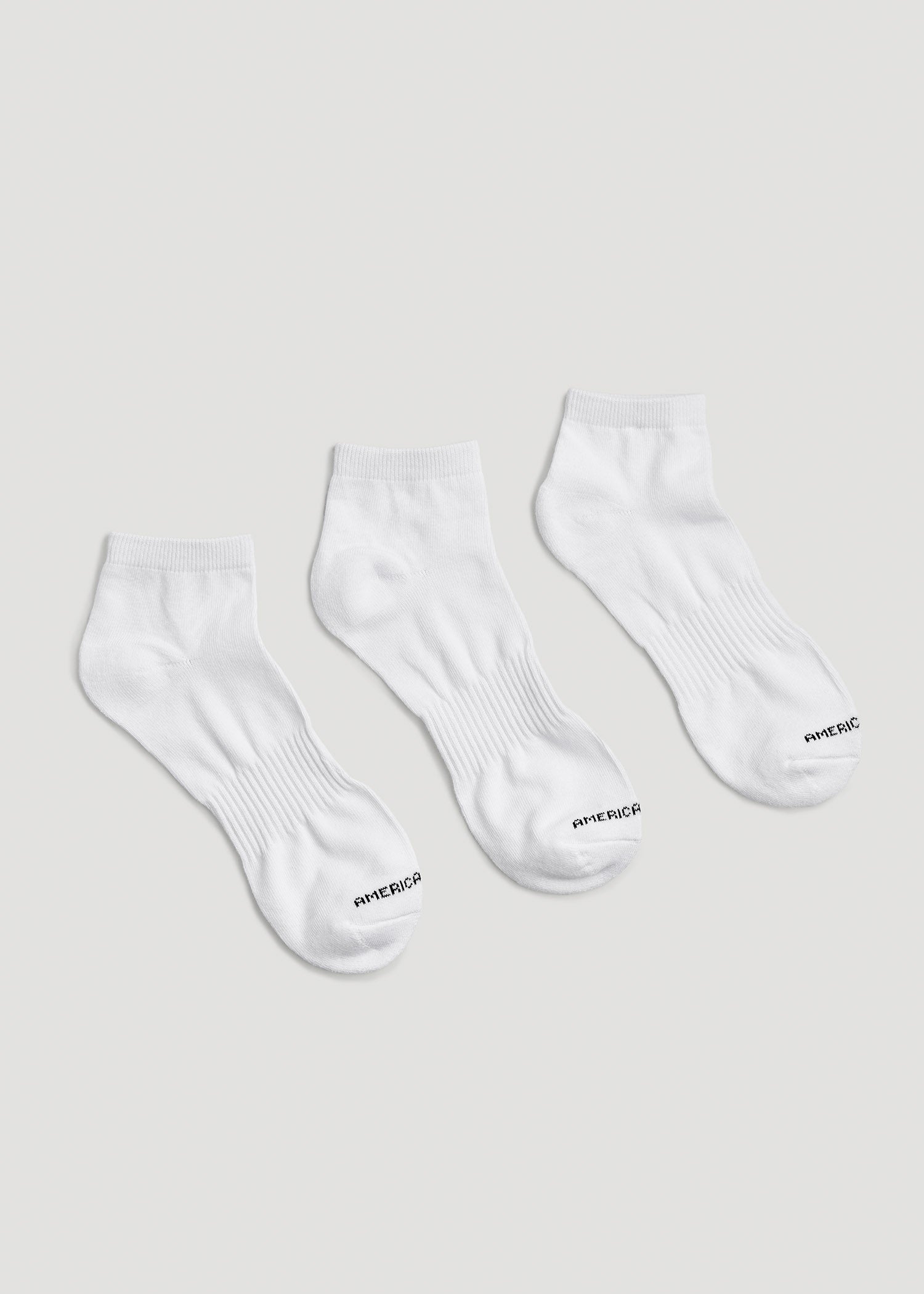 American Tall Men Athletic Low Ankle Socks (X-Large Size: 13-15) for Tall Men in White