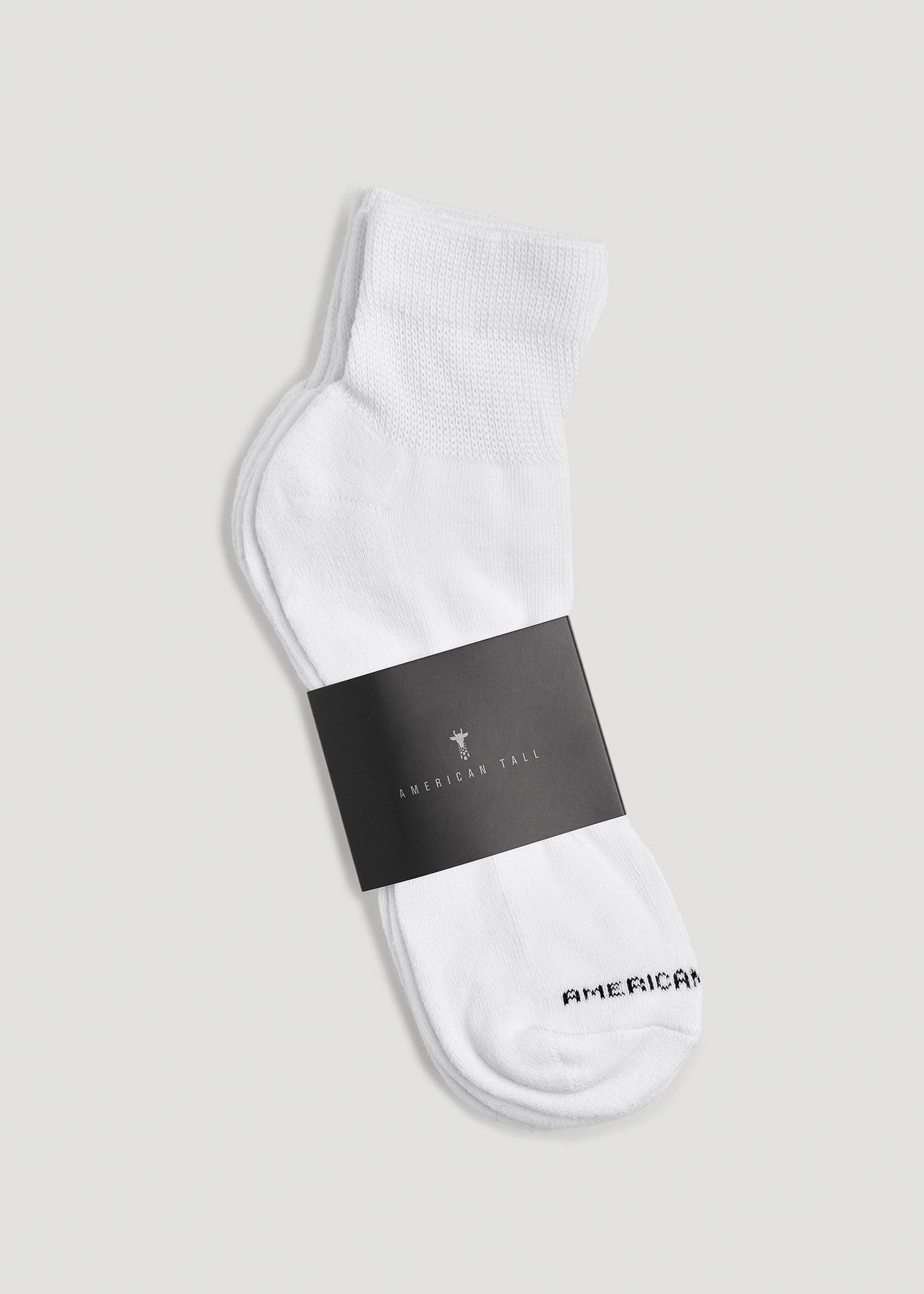 American Tall Men Athletic Mid Ankle Socks (X-Large Size: 14-17) for Tall Men in White