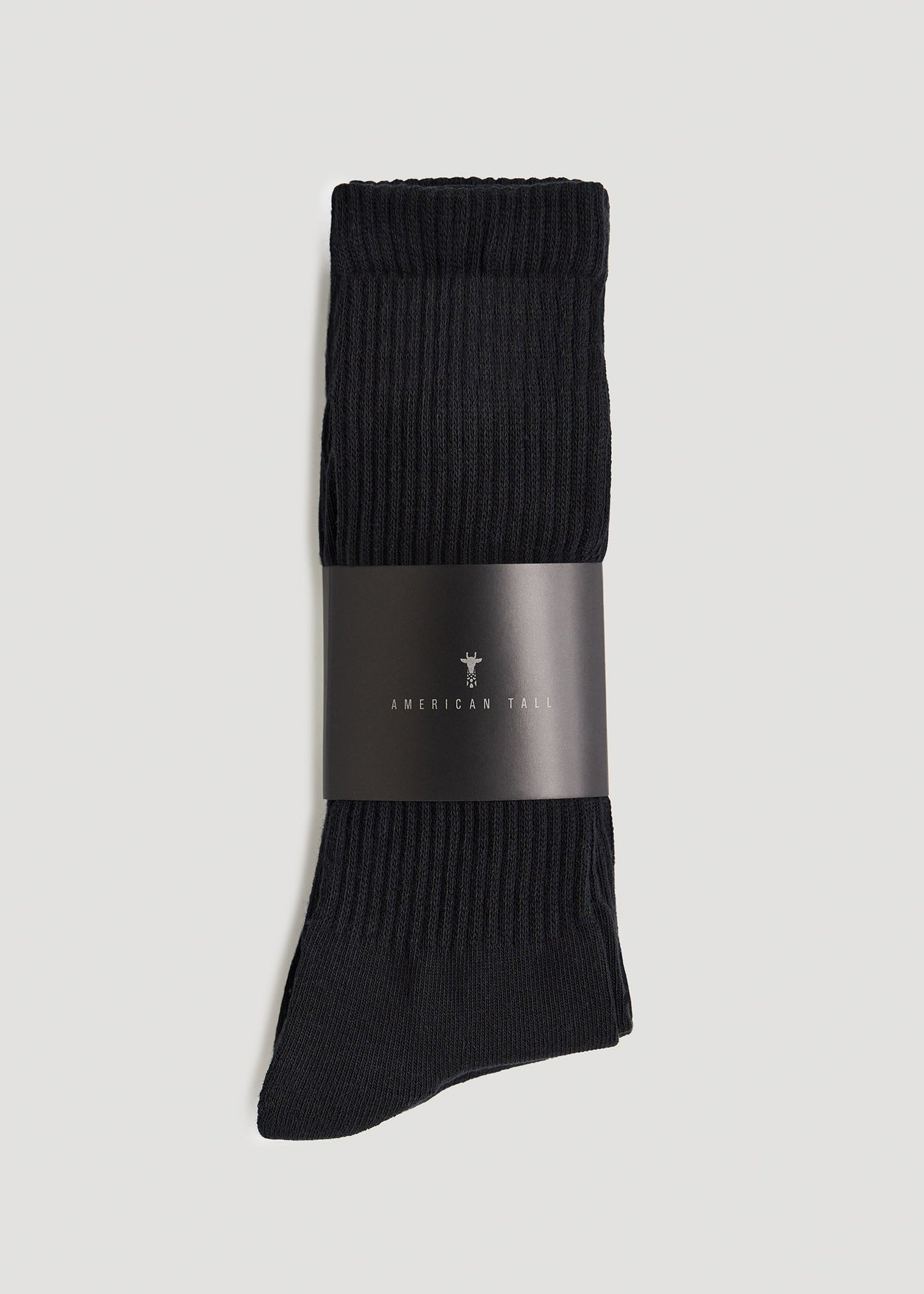 American Tall Men Athletic Crew Socks (X-Large Size: 13-15) for Tall Men in Black