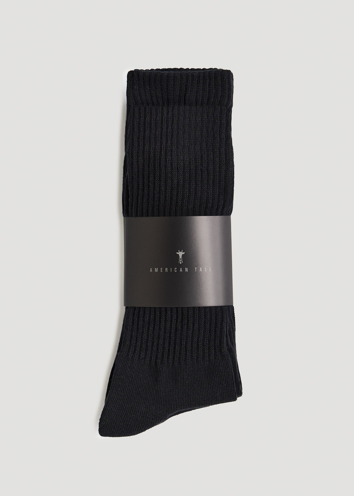 American Tall Men Athletic Crew Socks (X-Large Size: 13-15) for Tall Men in Black