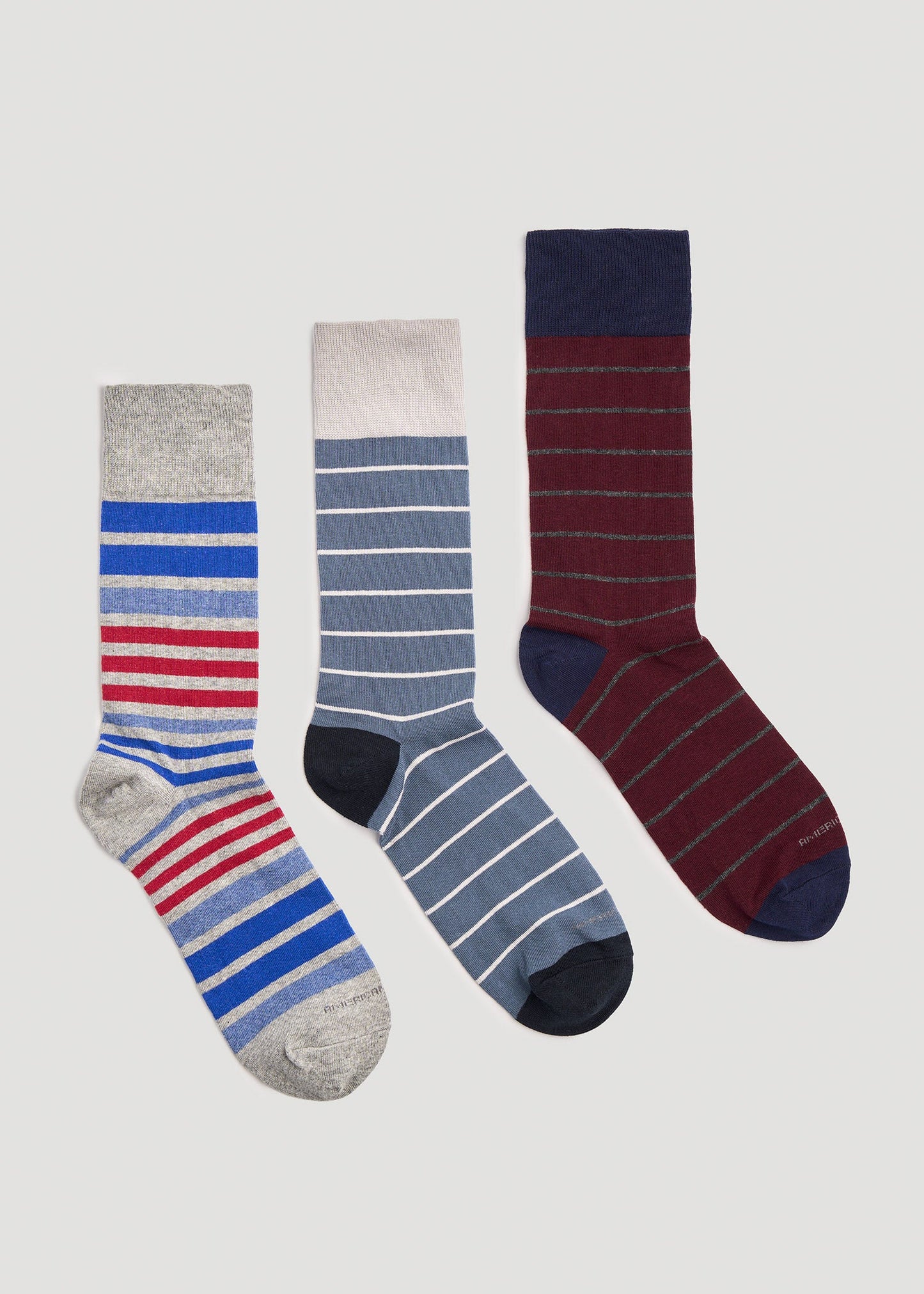American Tall Men Dress Socks Size 14 to 17 (3-Pack) for Tall Men in Pack C