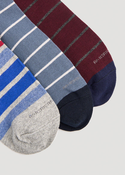 American Tall Men Dress Socks Size 14 to 17 (3-Pack) for Tall Men in Pack C