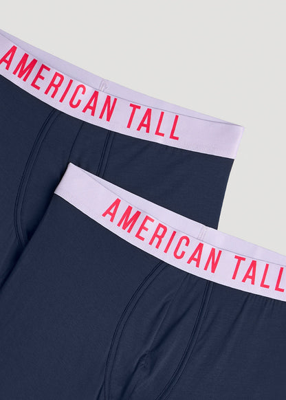 American Tall Men 2-Pack Micro Modal Boxer Briefs for Tall Men in Navy