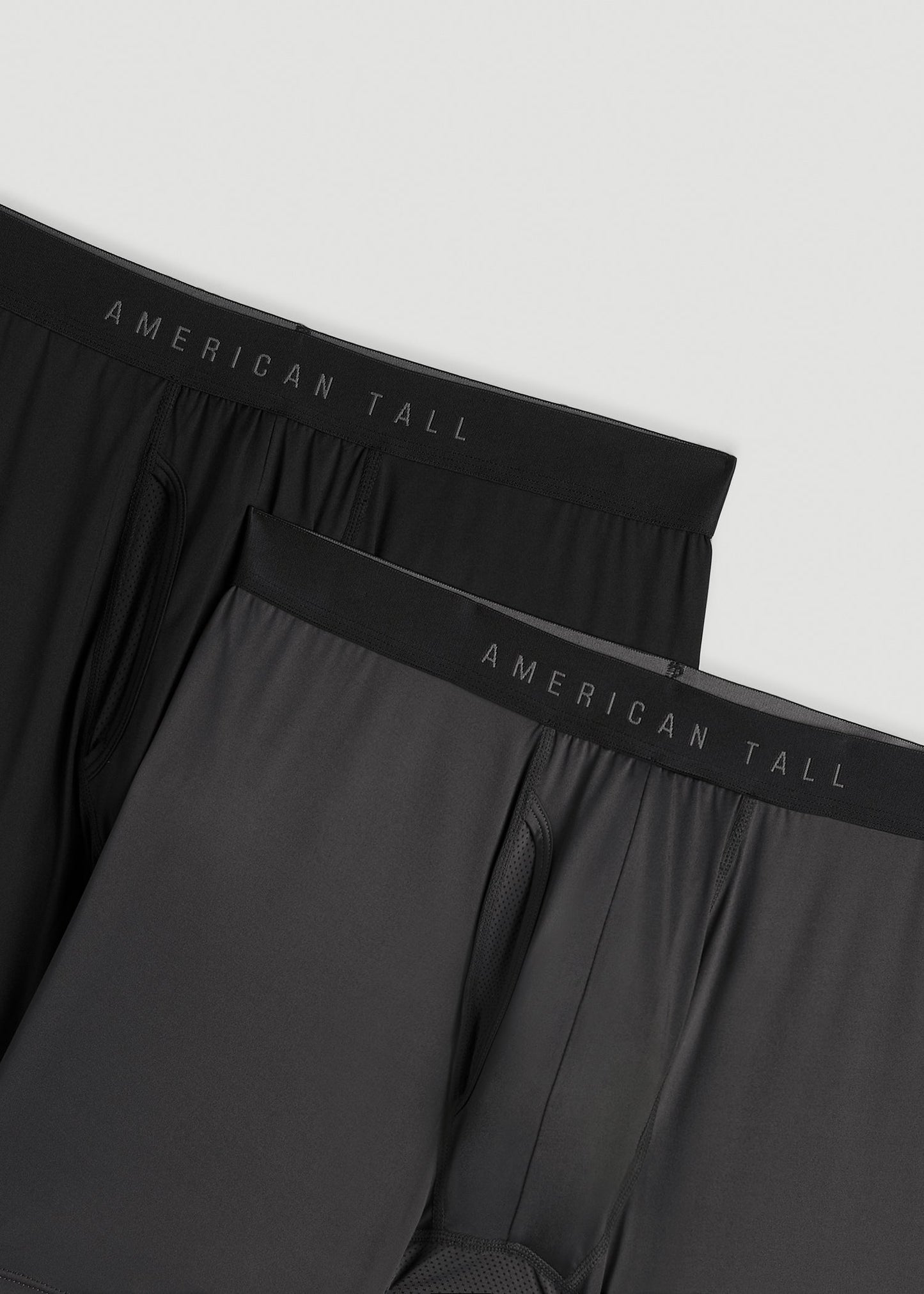 American Tall Men 2-Pack A.T. Performance Boxer Briefs for Tall Men in Black & Charcoal Rinse