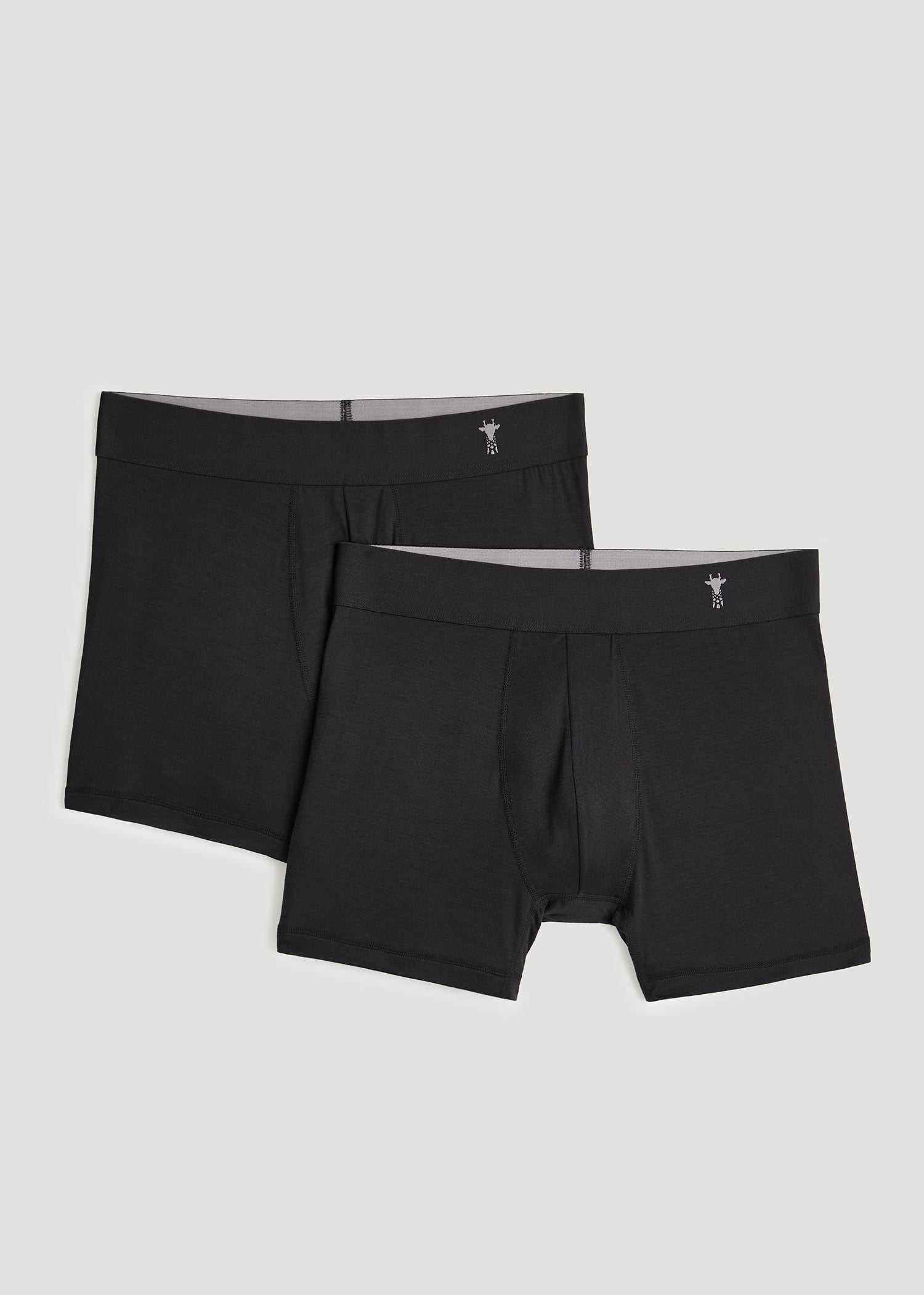 American Tall Men Micro Modal Boxer Briefs for Tall Men in Black