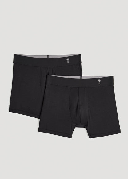 American Tall Men Micro Modal Boxer Briefs for Tall Men in Black