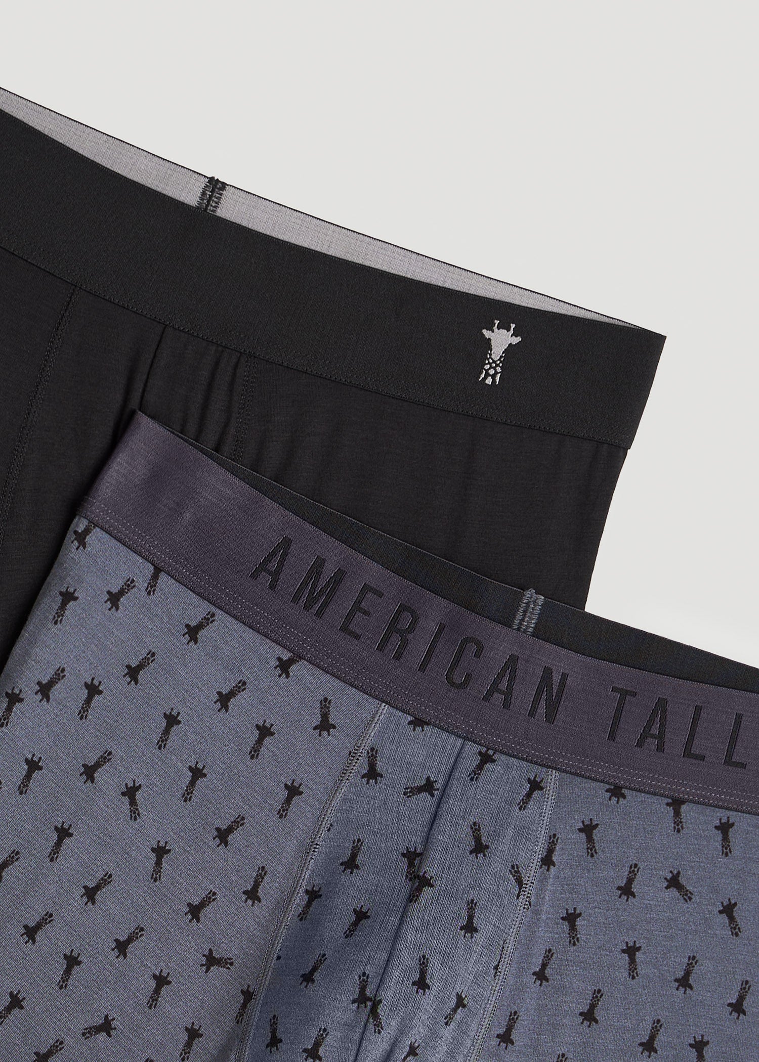 American Tall Men Micro Modal Boxer Briefs for Tall Men in Giraffe Print & Black