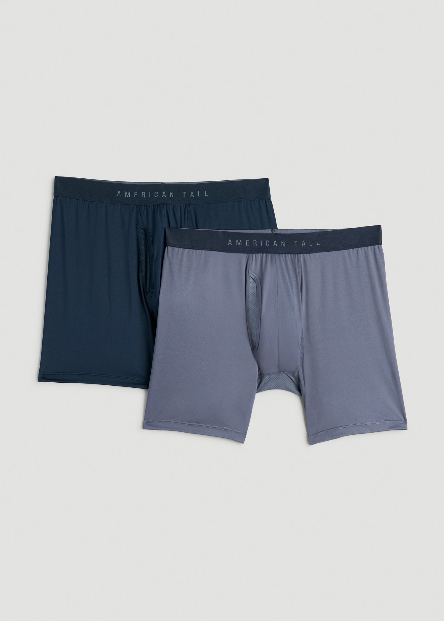 American Tall Men 2-Pack A.T. Performance Boxer Briefs for Tall Men in Navy Blue & Blue Slate