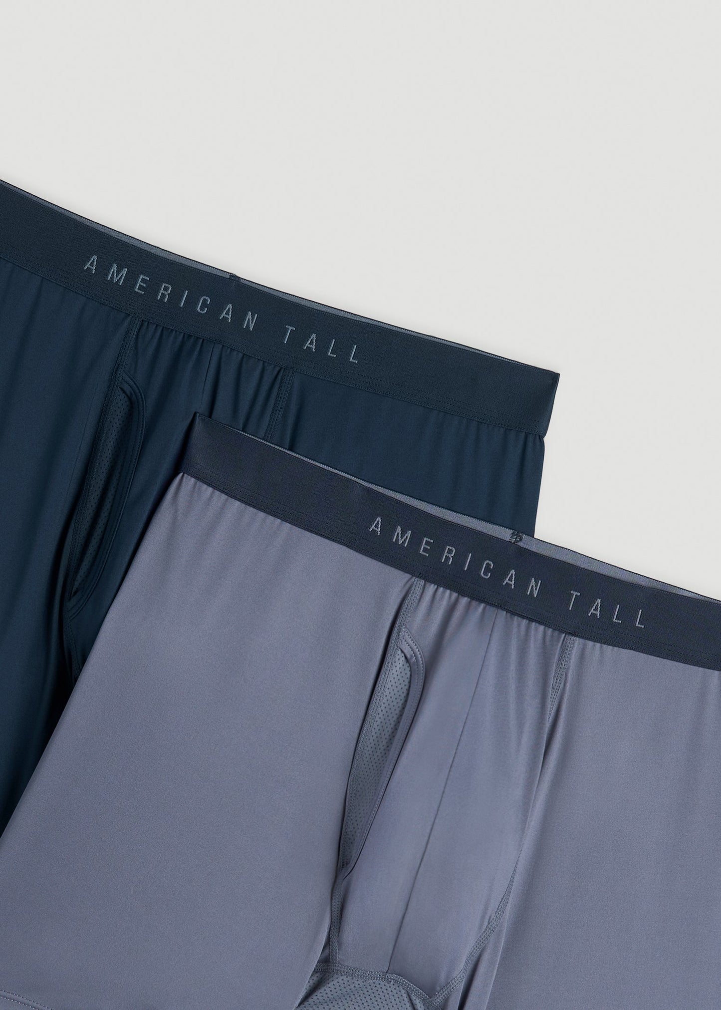 American Tall Men 2-Pack A.T. Performance Boxer Briefs for Tall Men in Navy Blue & Blue Slate