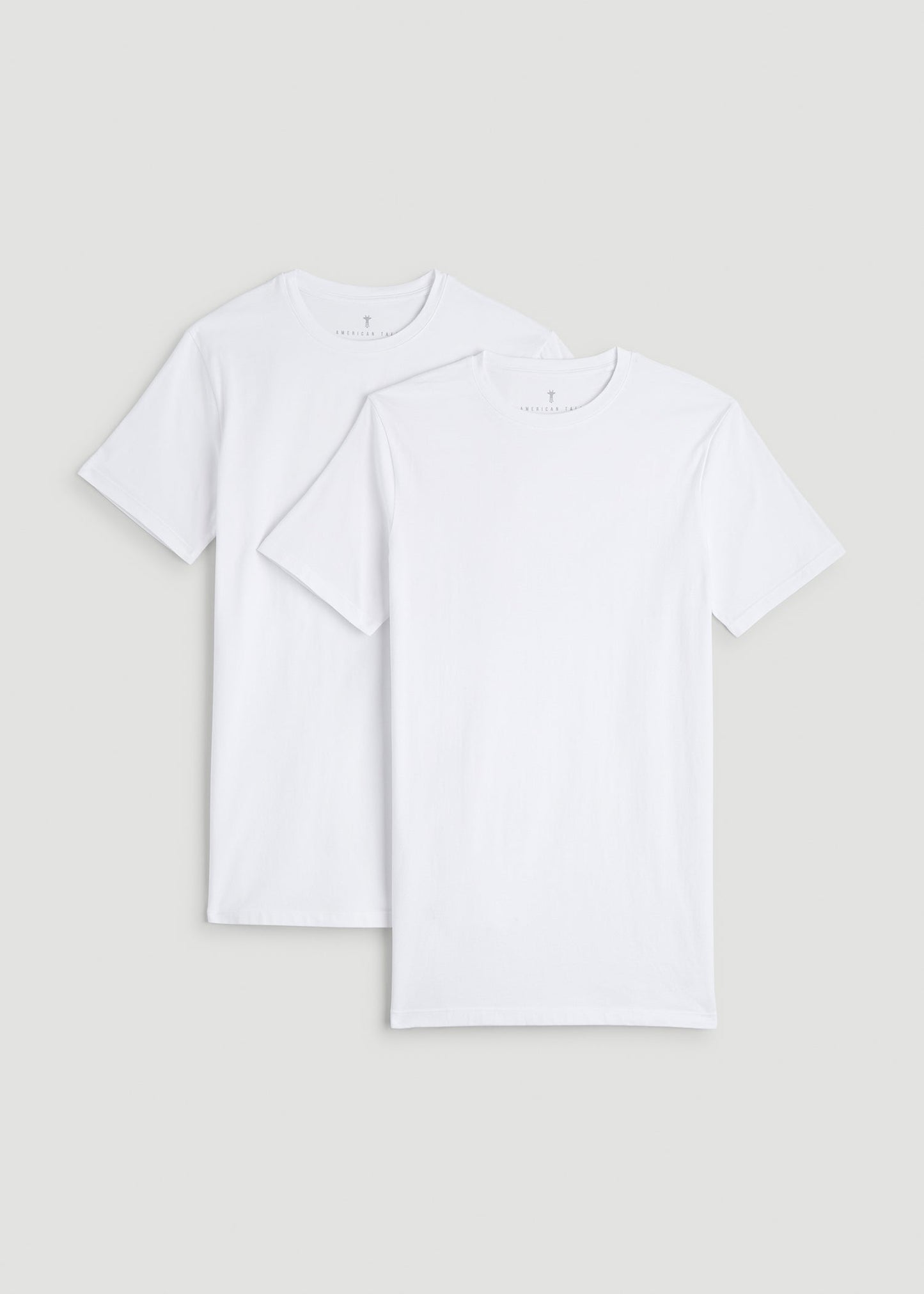 American Tall Men 2-pack Classic Crewneck Undershirt for Tall Men in Optic White