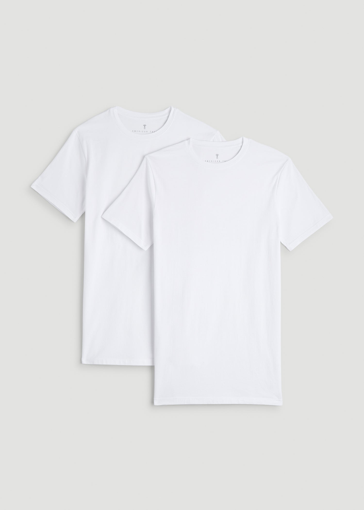 American Tall Men 2-pack Classic Crewneck Undershirt for Tall Men in Optic White
