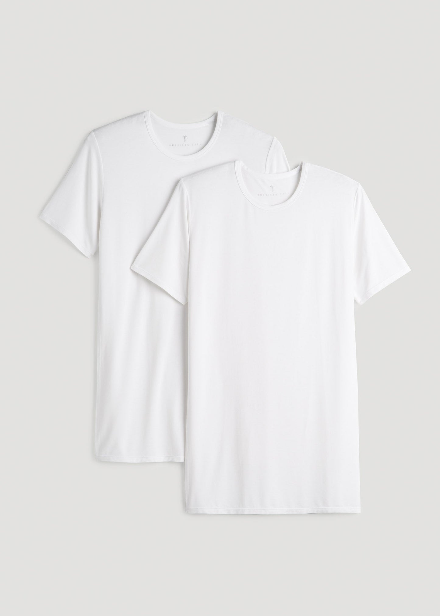 American Tall Men 2-Pack Luxe Modal Crewneck Undershirts for Tall Men in White