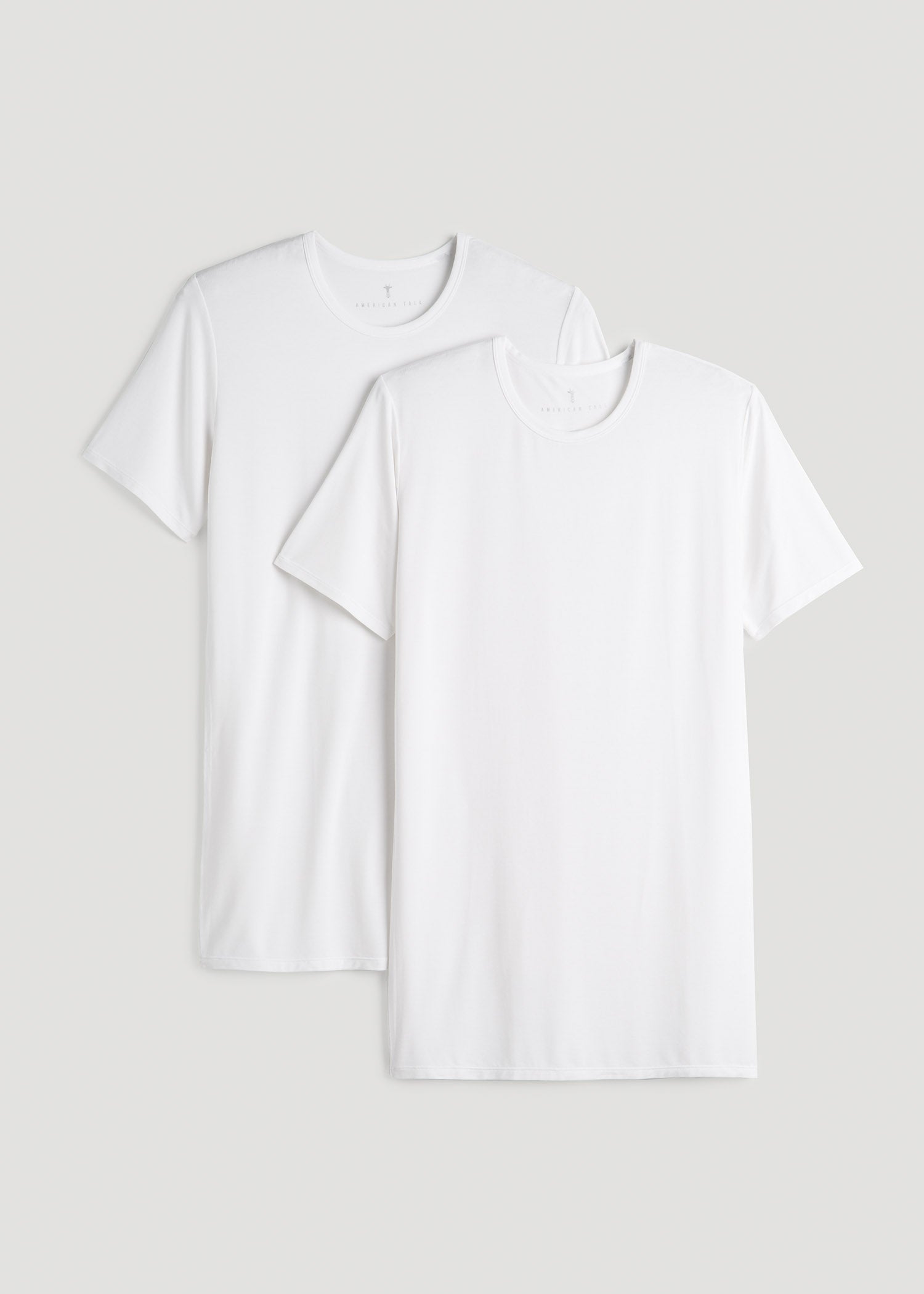 American Tall Men 2-Pack Luxe Modal Crewneck Undershirts for Tall Men in White