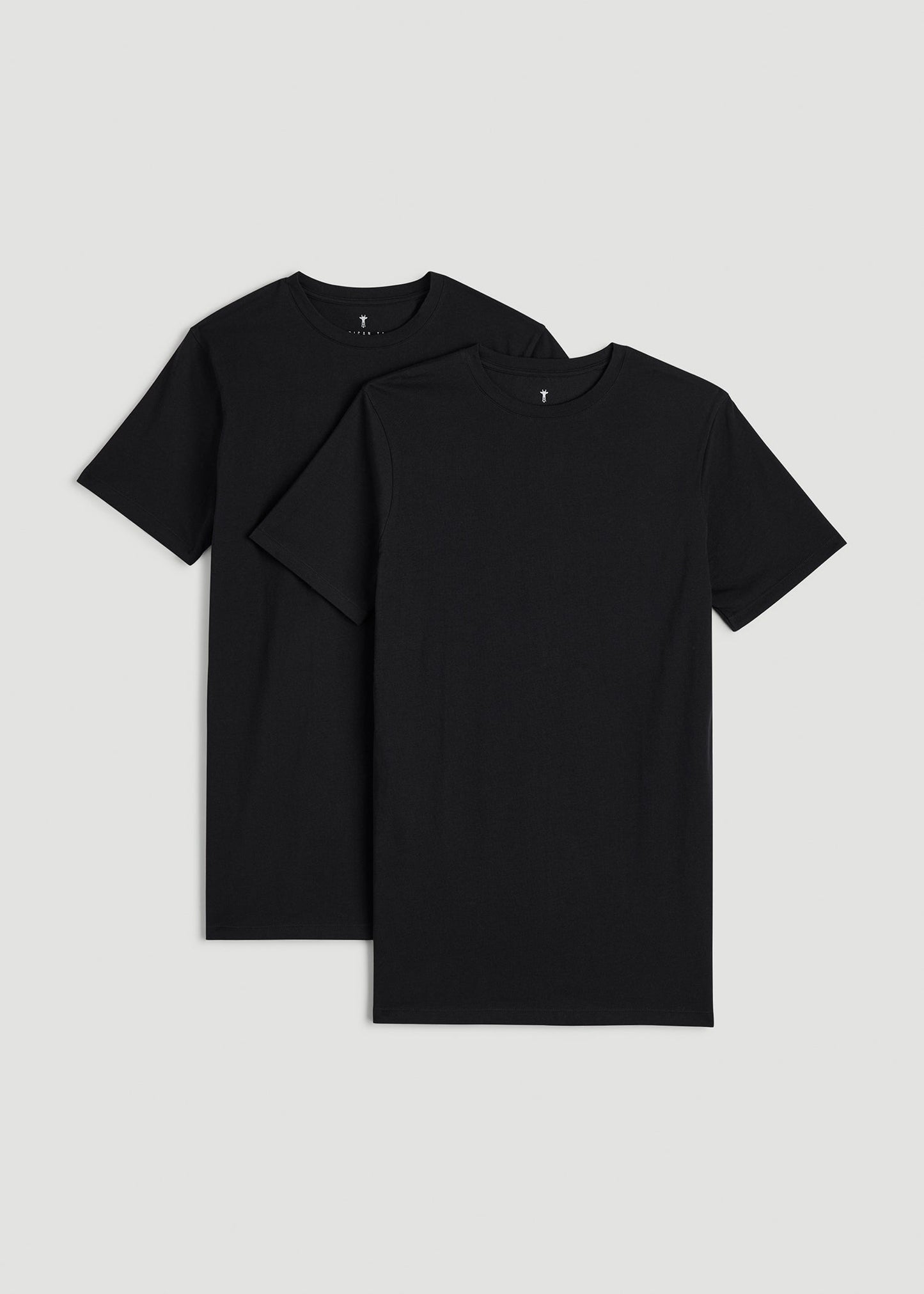 American Tall Men 2-pack Classic Crewneck Undershirt for Tall Men in Black