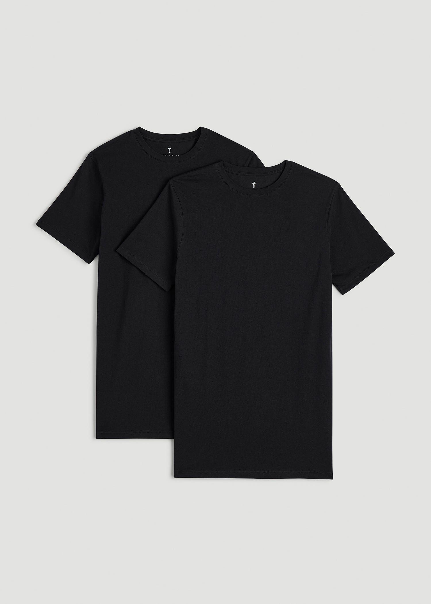 American Tall Men 2-pack Classic Crewneck Undershirt for Tall Men in Black