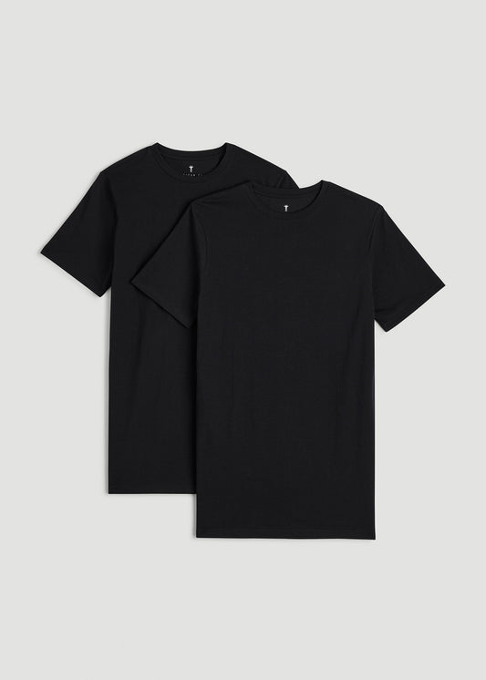American Tall Men 2-pack Classic Crewneck Undershirt for Tall Men in Black
