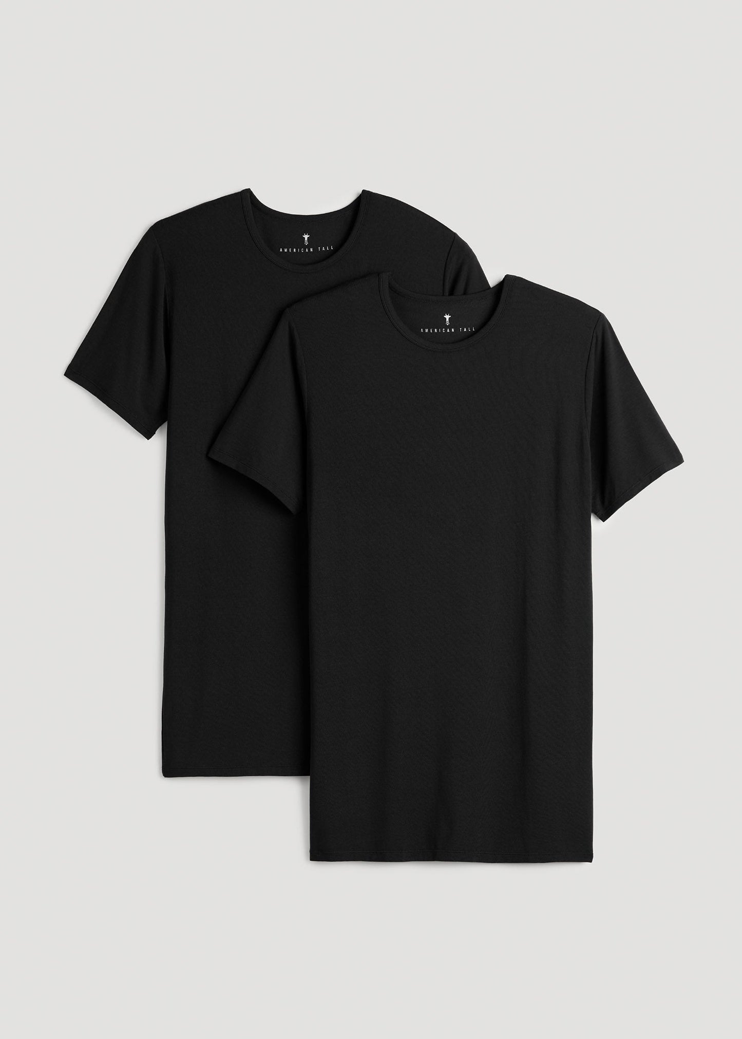 American Tall Men 2-Pack Luxe Modal Crewneck Undershirts for Tall Men in Black