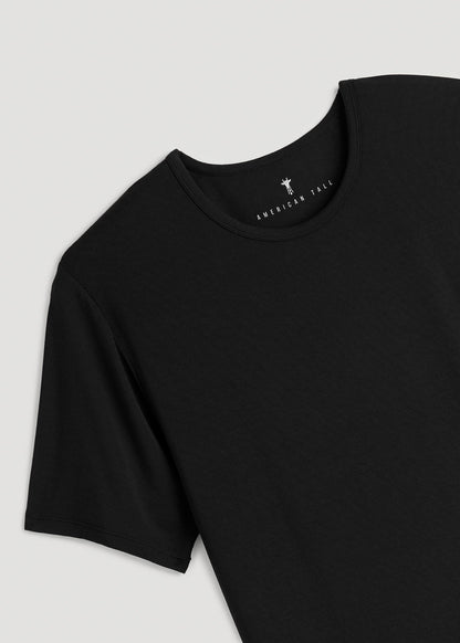 American Tall Men 2-Pack Luxe Modal Crewneck Undershirts for Tall Men in Black