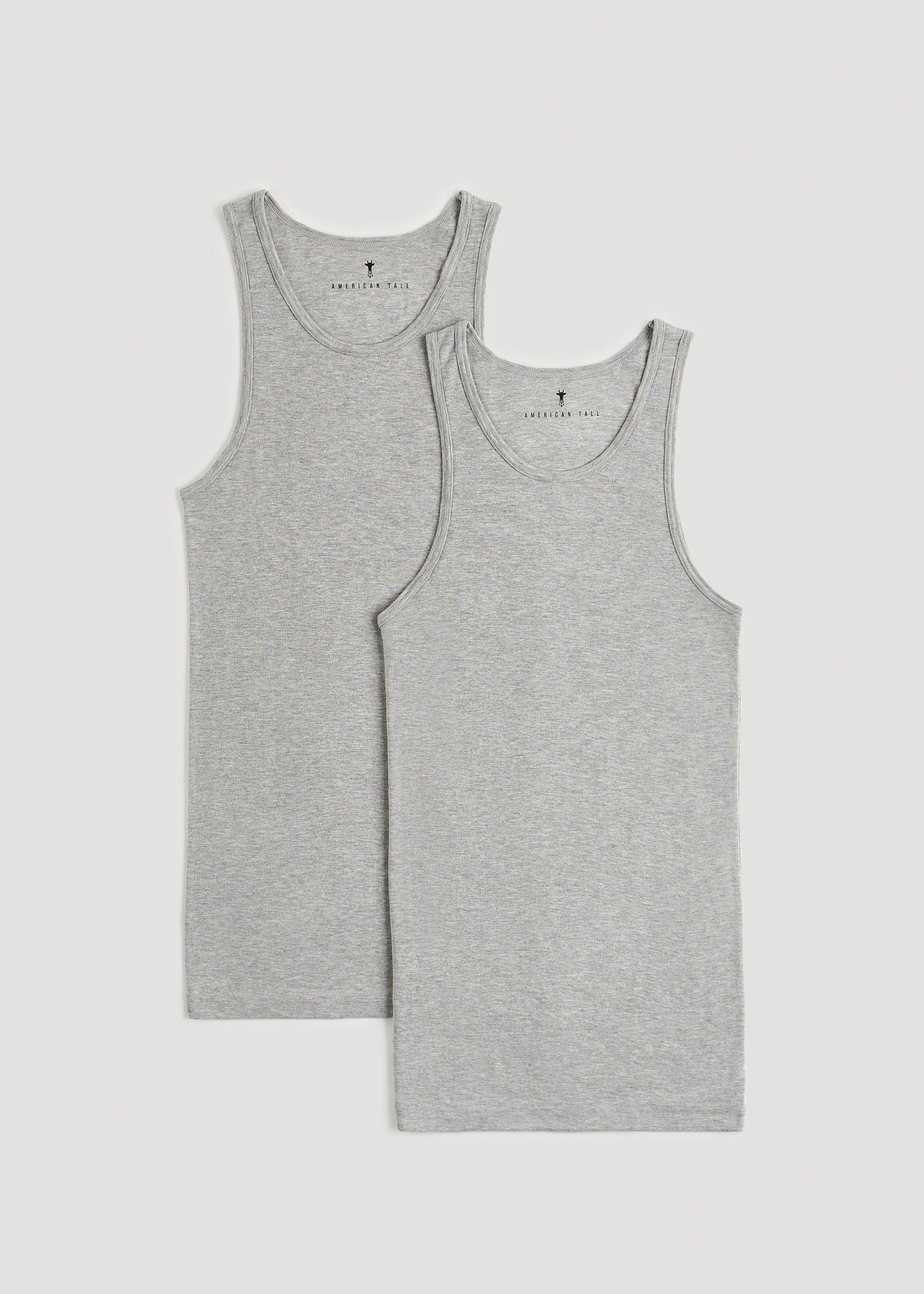 American Tall Men Ribbed Undershirt Tank Top for Tall Men in Grey Mix